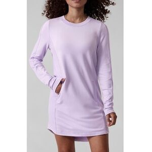 Athleta 2023 Balance Sweatshirt Tunic Active Sweater Dress Light Purple Size XS